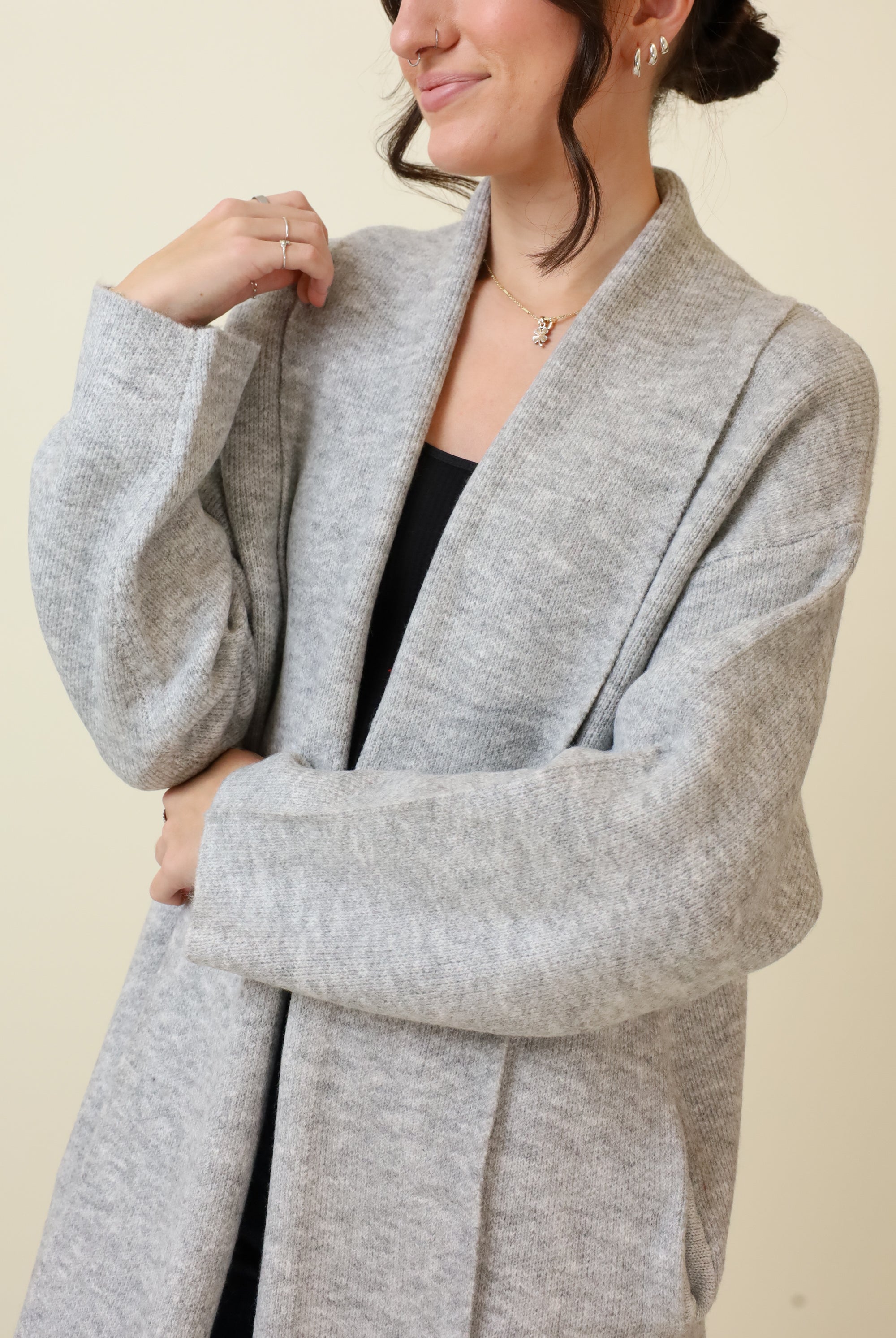 Longline Duster Sweater-Sweaters-Vixen Collection, Day Spa and Women's Boutique Located in Seattle, Washington
