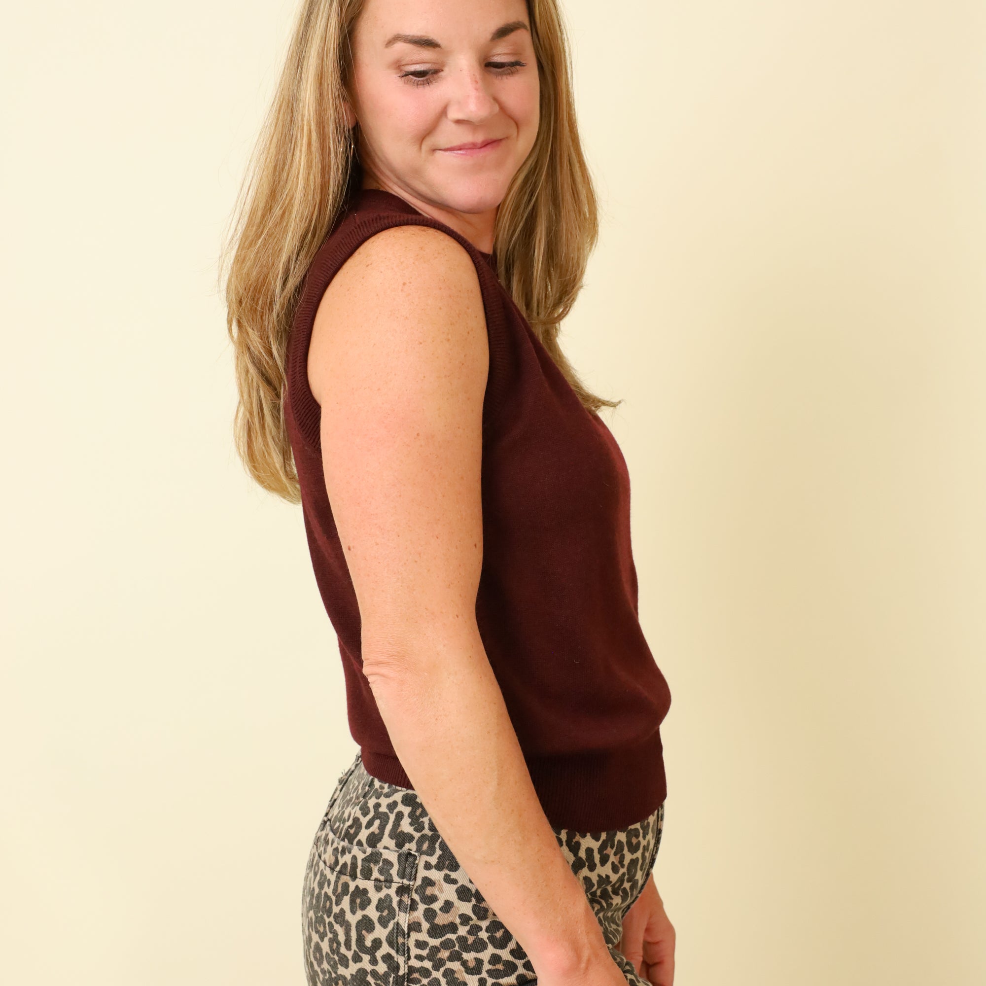 Stone & Merlot Vest-Sweaters-Vixen Collection, Day Spa and Women's Boutique Located in Seattle, Washington