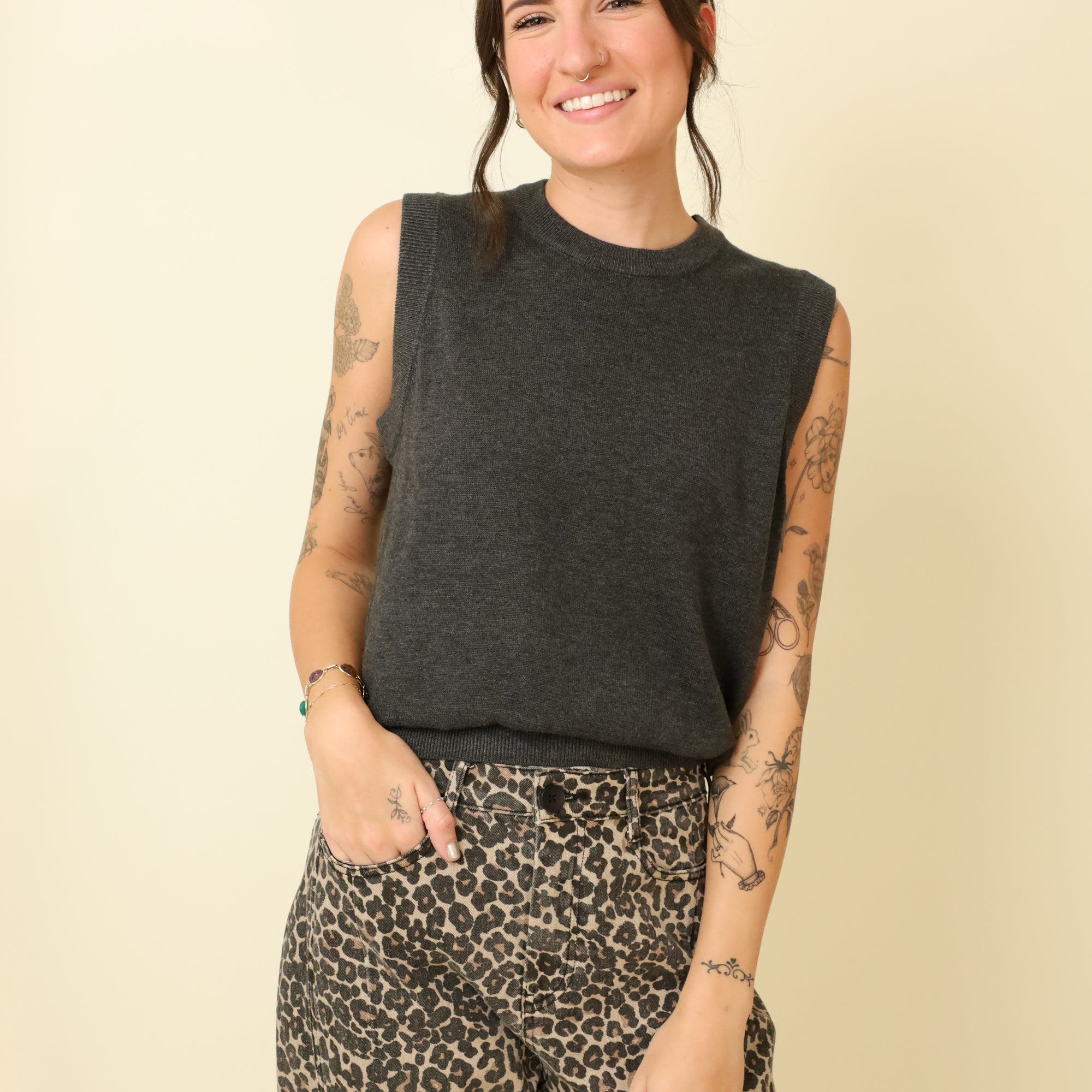 Stone & Merlot Vest-Sweaters-Vixen Collection, Day Spa and Women's Boutique Located in Seattle, Washington