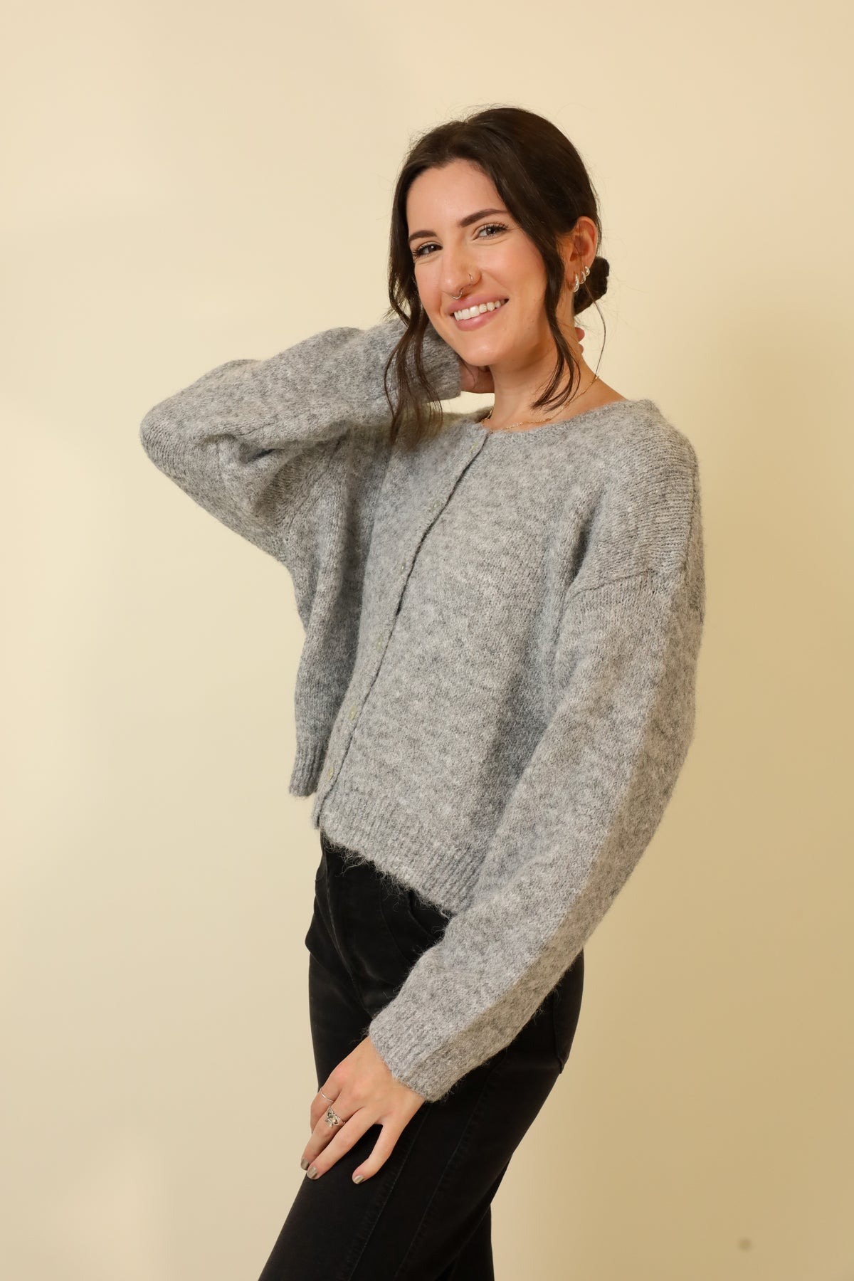 Ashen Glow Cardigan-Sweaters-Vixen Collection, Day Spa and Women's Boutique Located in Seattle, Washington