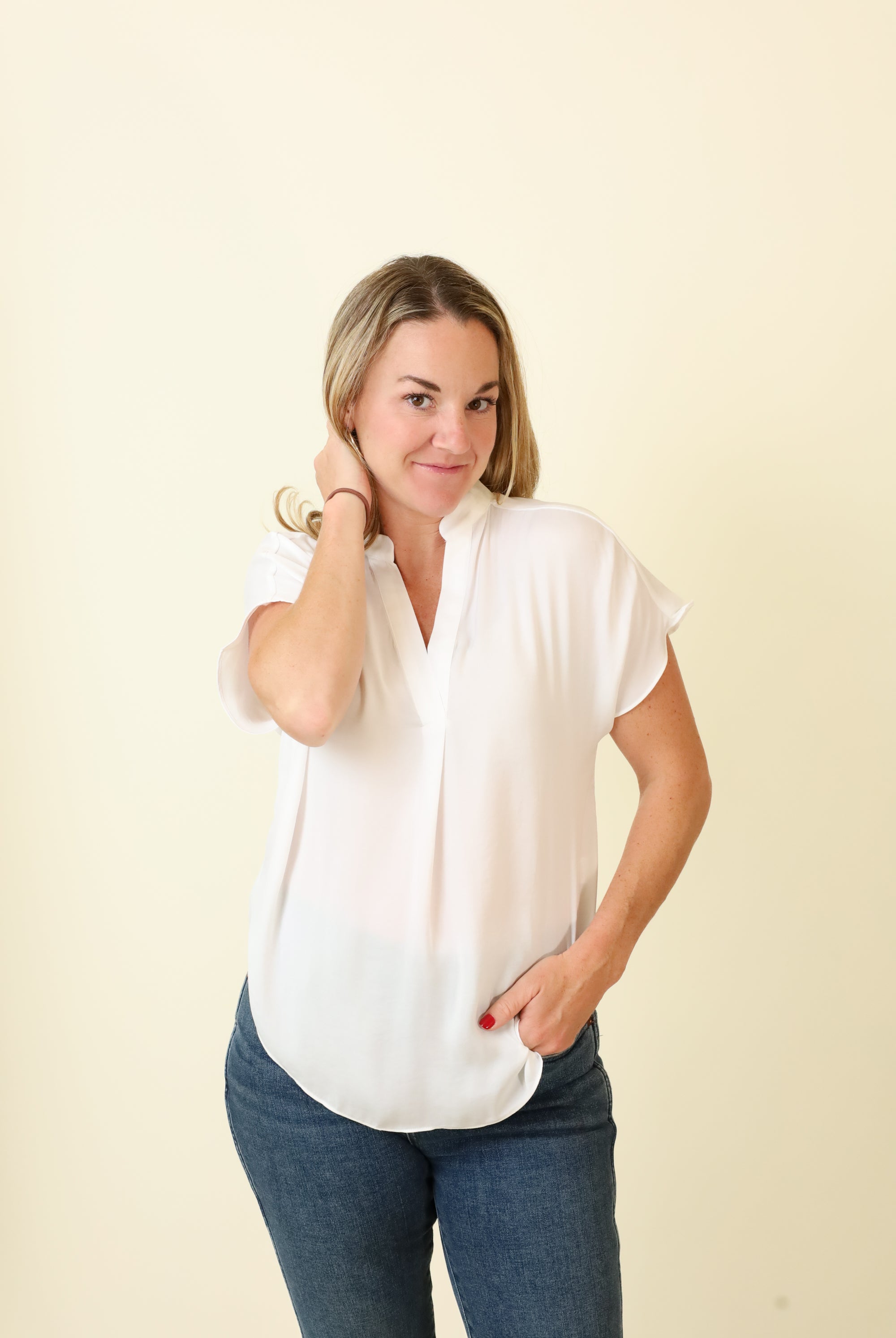 Mindy Top Naturals-Short Sleeves-Vixen Collection, Day Spa and Women's Boutique Located in Seattle, Washington