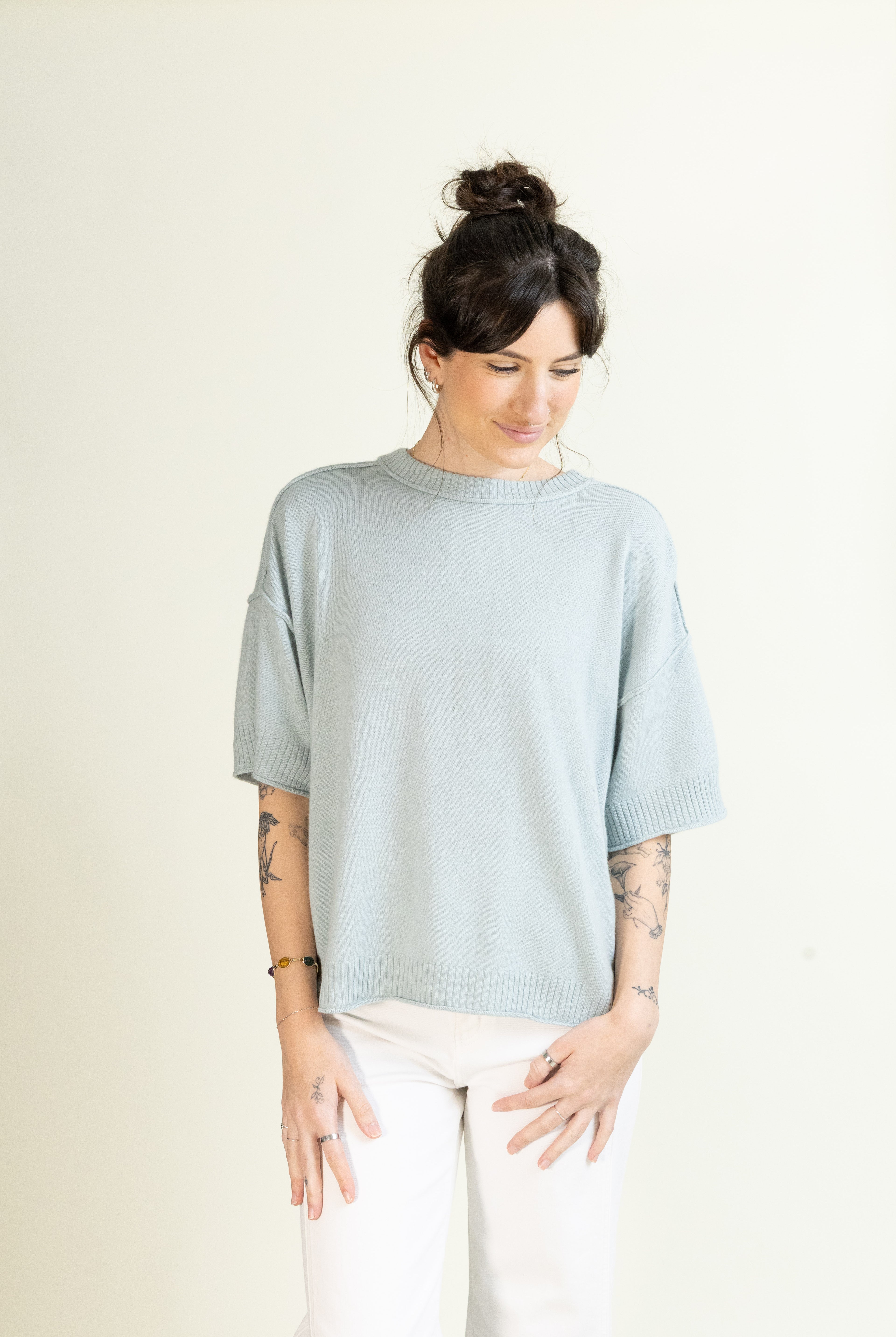 Verona Cashmere Tee-Short Sleeves-Vixen Collection, Day Spa and Women's Boutique Located in Seattle, Washington