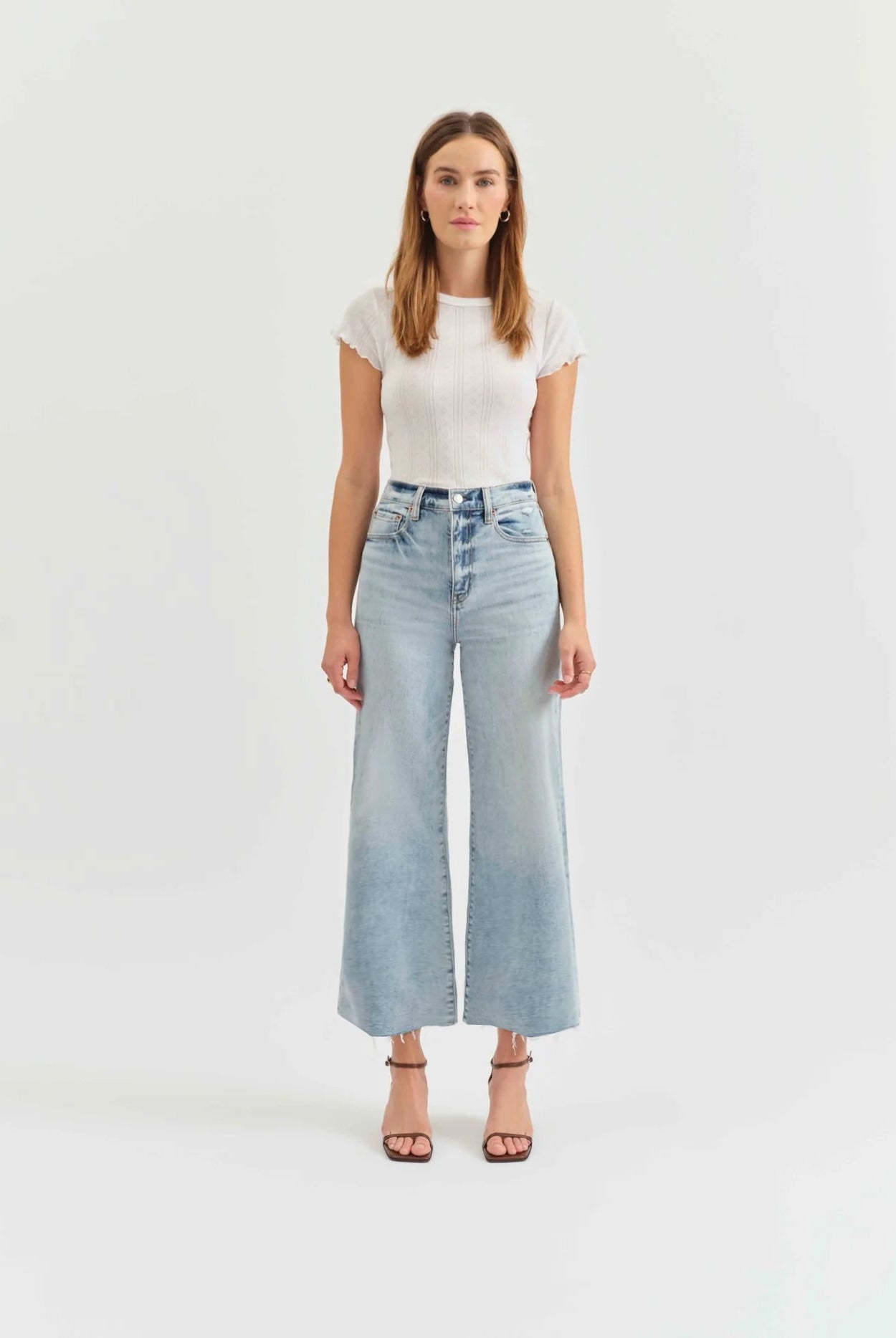 Daze Pleaser High Rise Wide Ankle Jeans-Denim-Vixen Collection, Day Spa and Women's Boutique Located in Seattle, Washington