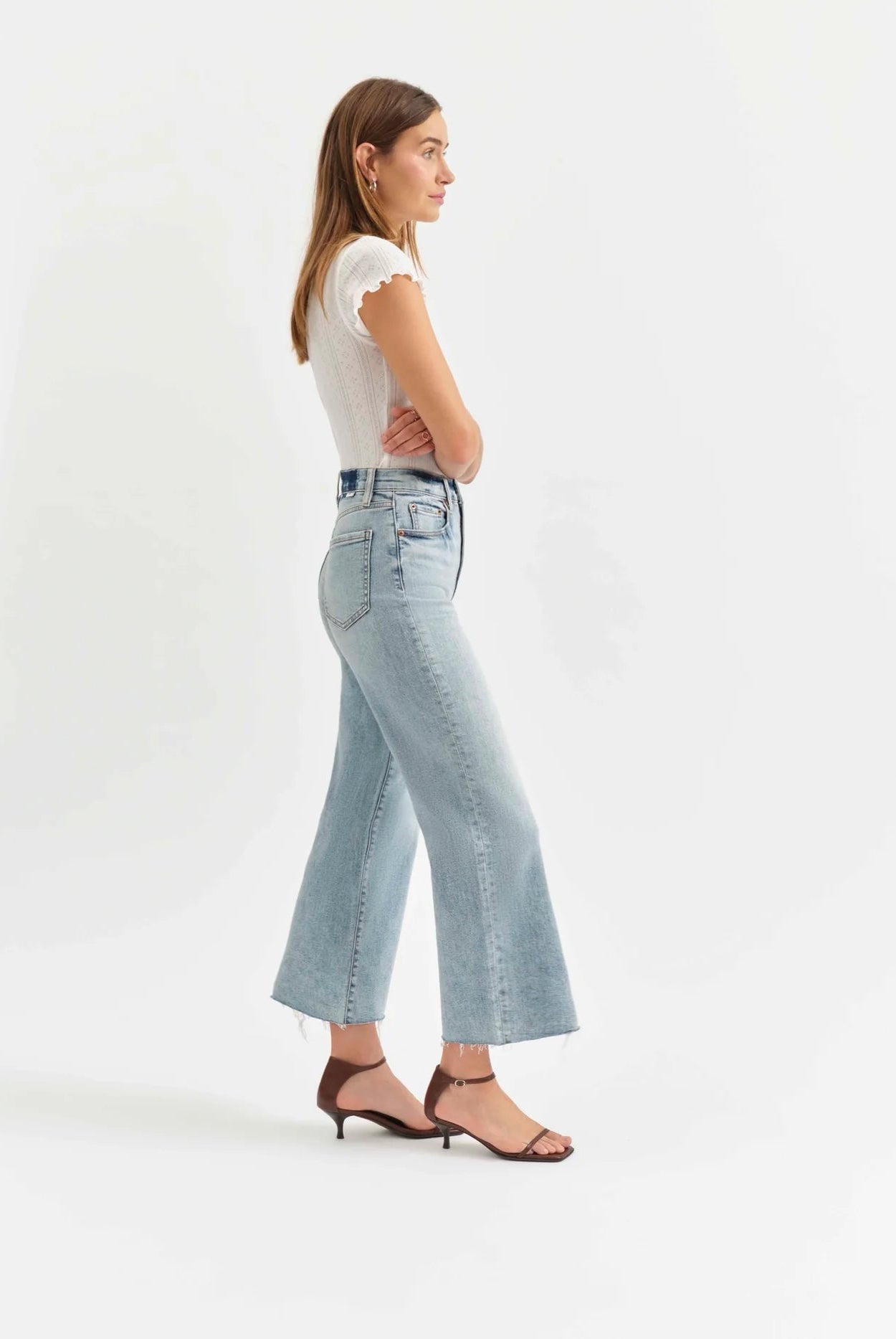 Daze Pleaser High Rise Wide Ankle Jeans-Denim-Vixen Collection, Day Spa and Women's Boutique Located in Seattle, Washington