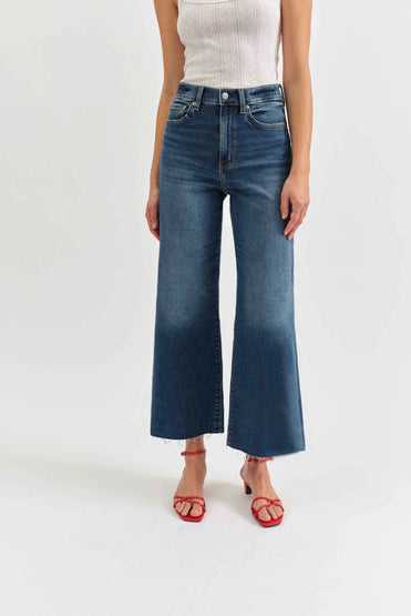 Daze Pleaser High Rise Wide Ankle Jeans-Denim-Vixen Collection, Day Spa and Women's Boutique Located in Seattle, Washington