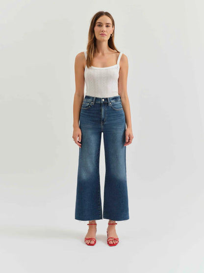 Daze Pleaser High Rise Wide Ankle Jeans-Denim-Vixen Collection, Day Spa and Women's Boutique Located in Seattle, Washington