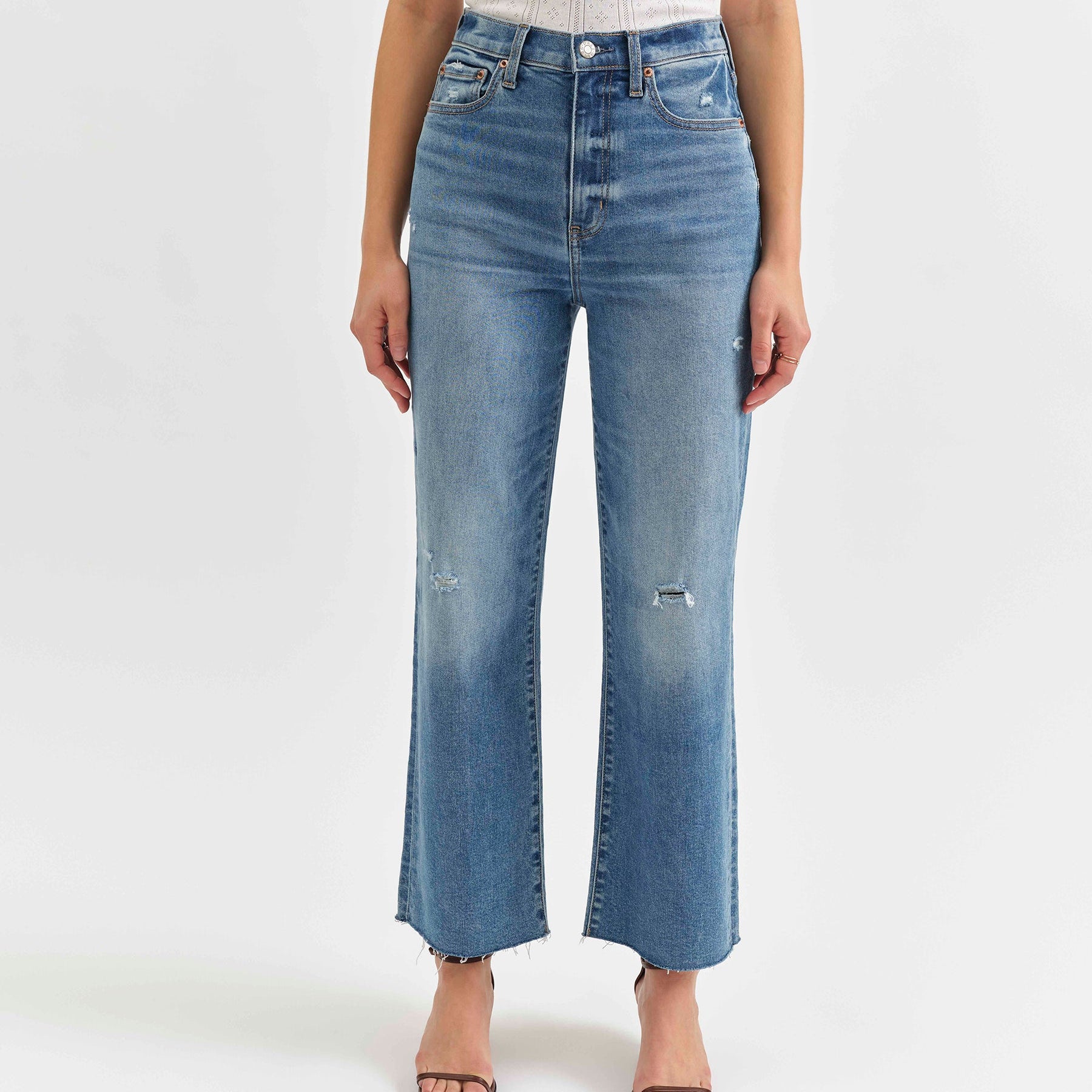 Daze Pleaser High Rise Wide Ankle Jeans-Denim-Vixen Collection, Day Spa and Women's Boutique Located in Seattle, Washington