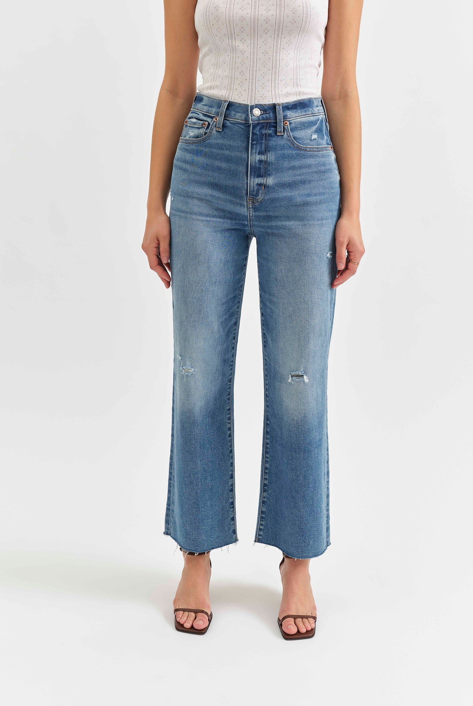 Daze Pleaser High Rise Wide Ankle Jeans-Denim-Vixen Collection, Day Spa and Women's Boutique Located in Seattle, Washington