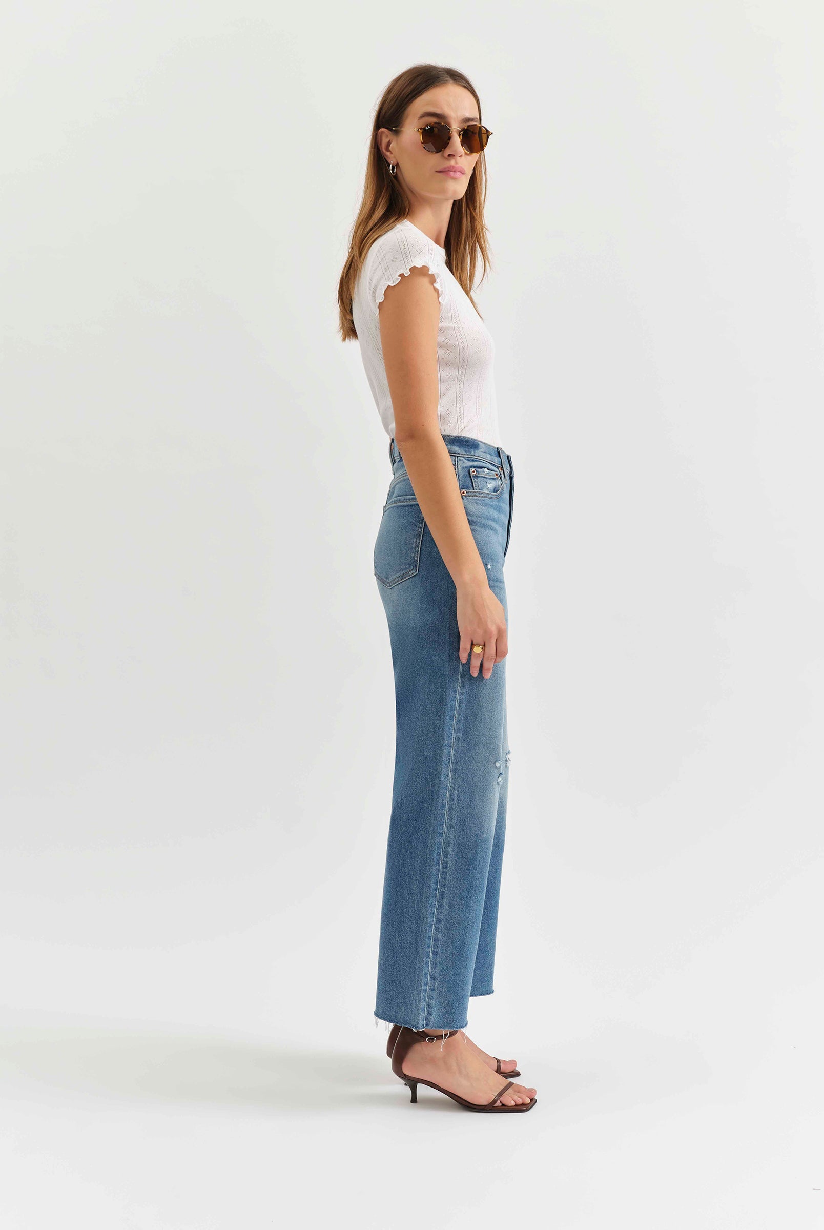 Daze Pleaser High Rise Wide Ankle Jeans-Denim-Vixen Collection, Day Spa and Women's Boutique Located in Seattle, Washington