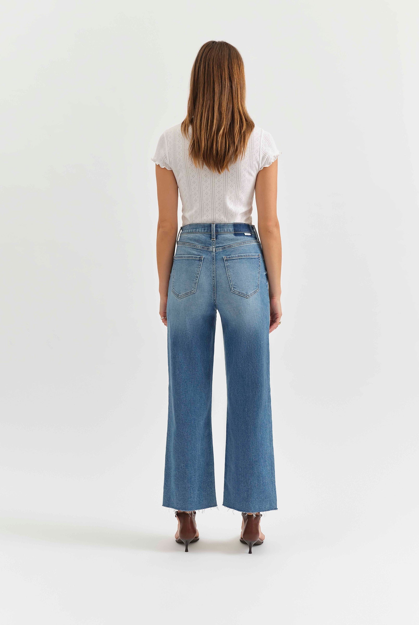 Daze Pleaser High Rise Wide Ankle Jeans-Denim-Vixen Collection, Day Spa and Women's Boutique Located in Seattle, Washington