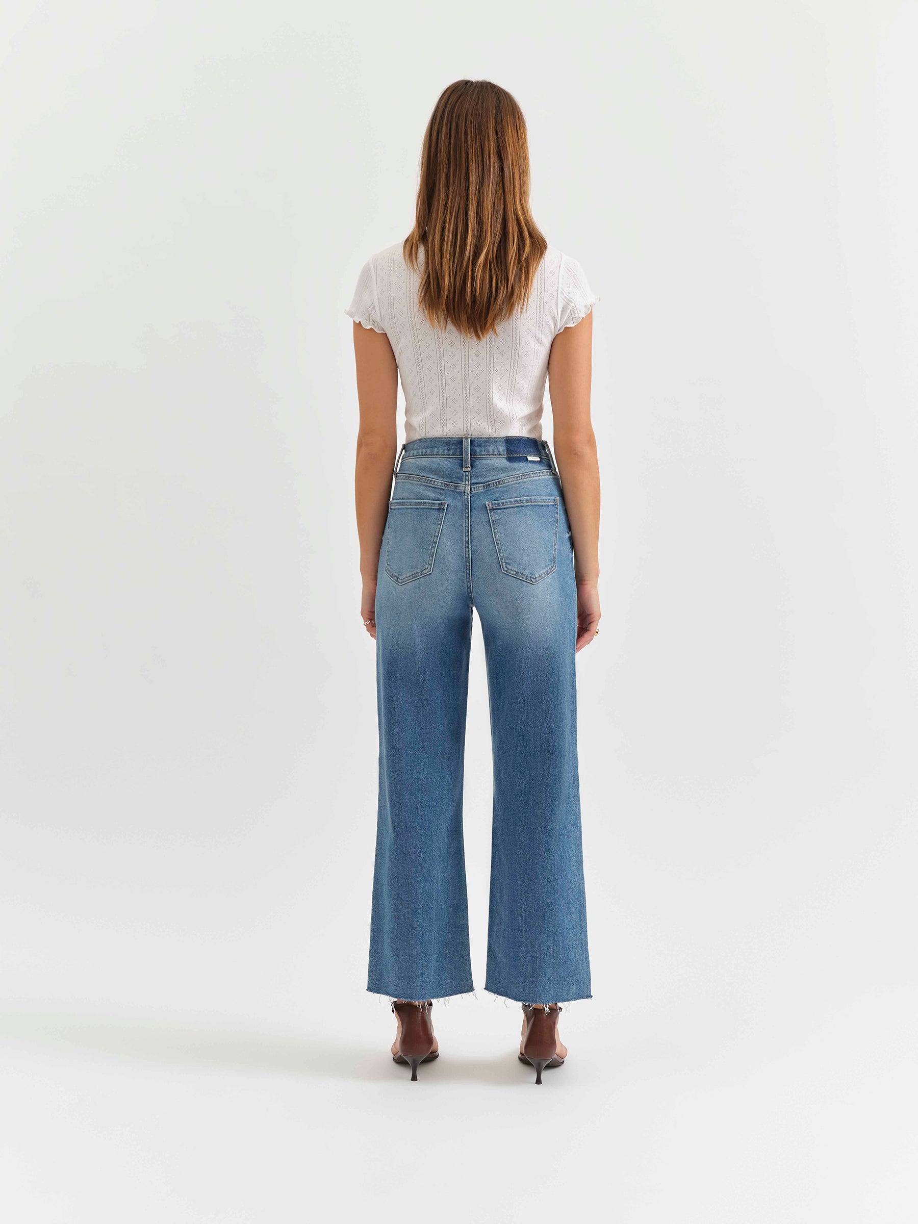 Daze Pleaser High Rise Wide Ankle Jeans-Denim-Vixen Collection, Day Spa and Women's Boutique Located in Seattle, Washington