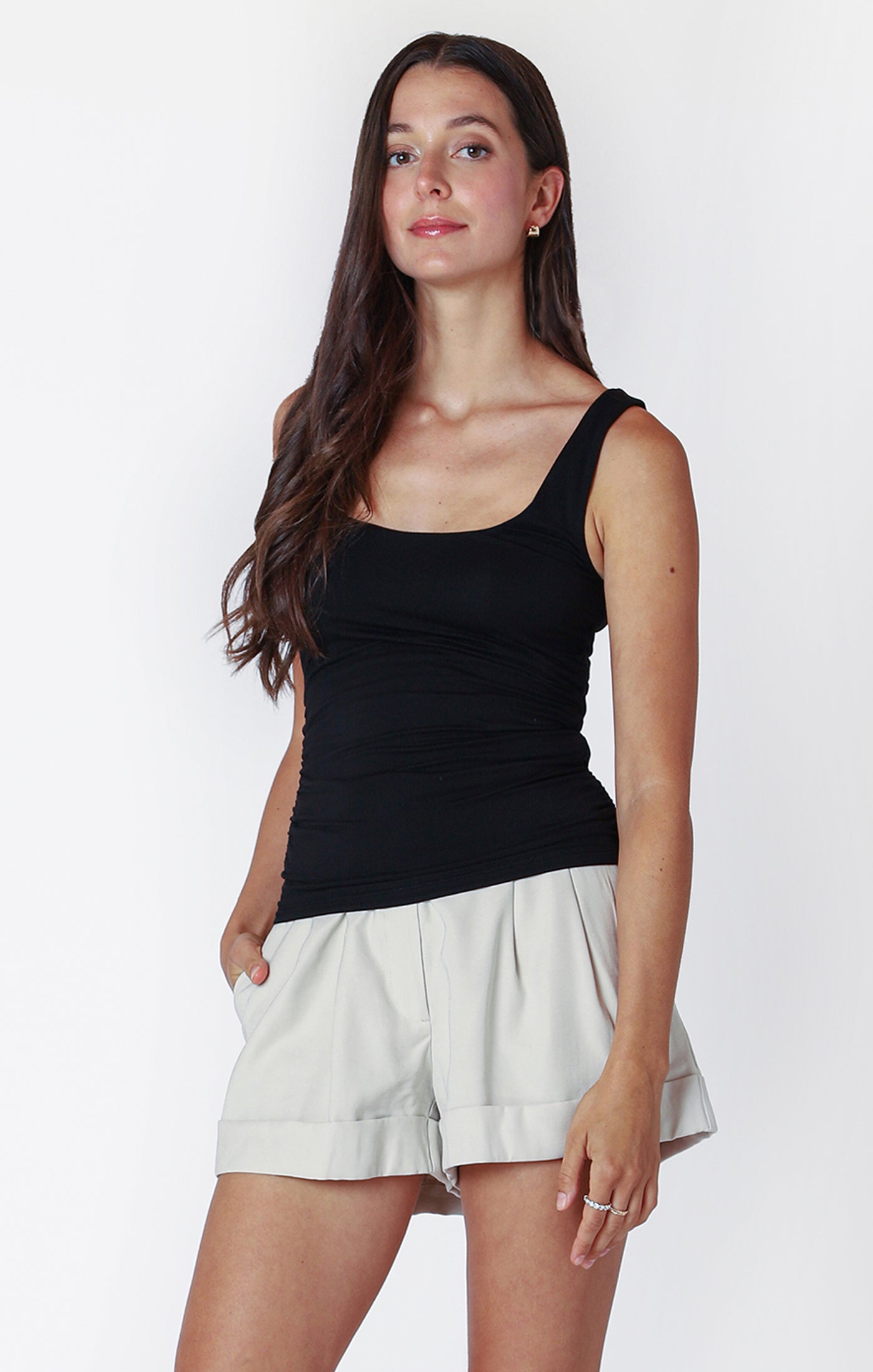 Women's Square Neck Tank Top - Y2K Style, 90% Polyester 10% Acrylic, Summer Tops For Women 2024, White & Black Options - View #7