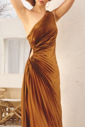 Valencia Pleated Maxi Dress-Dresses-Vixen Collection, Day Spa and Women's Boutique Located in Seattle, Washington
