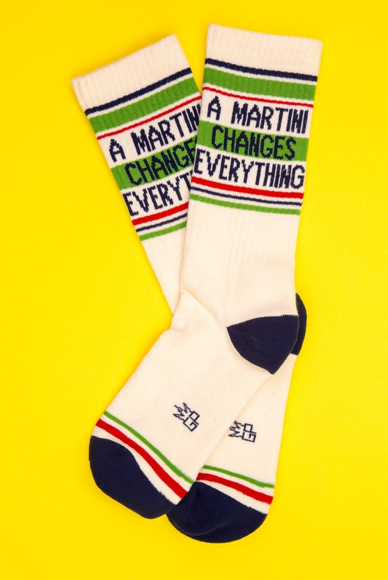 A Martini Changes Everything Gym Crew Socks-Socks-Vixen Collection, Day Spa and Women's Boutique Located in Seattle, Washington