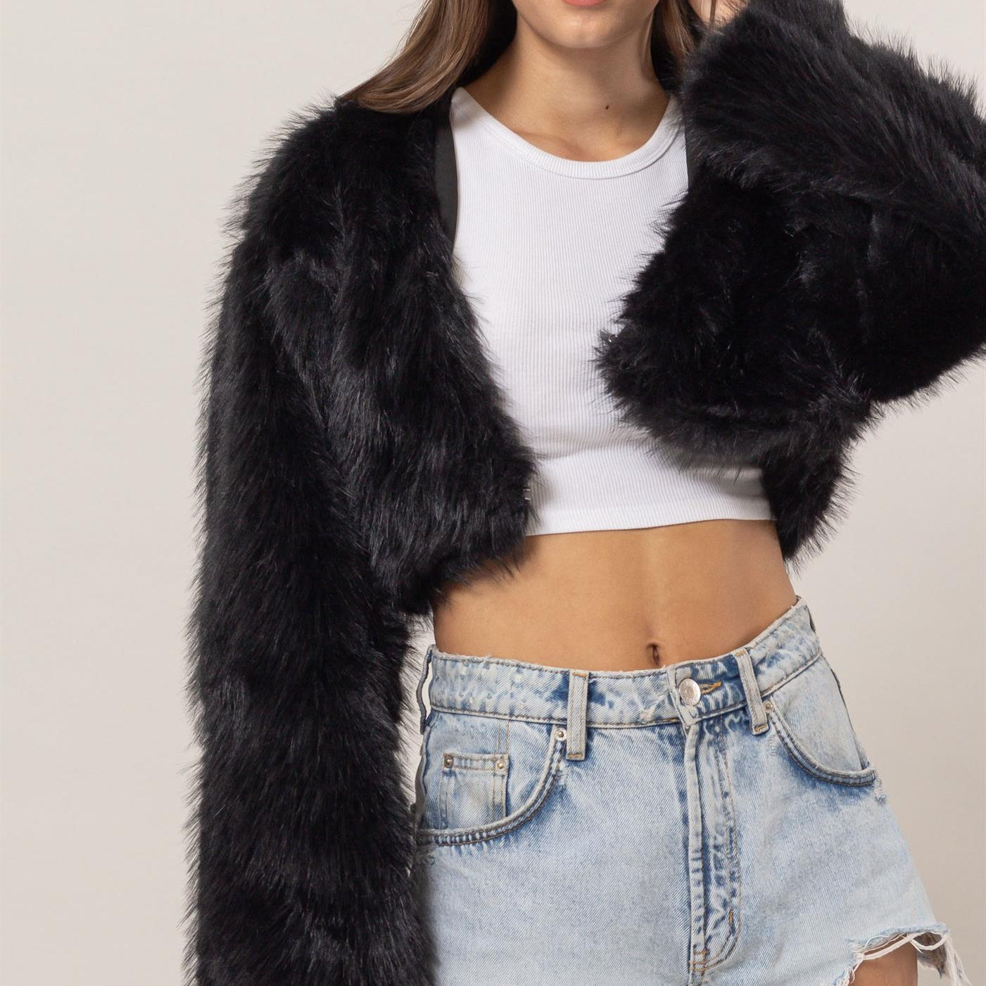 Nova Faux Fur Jacket-Jackets-Vixen Collection, Day Spa and Women's Boutique Located in Seattle, Washington