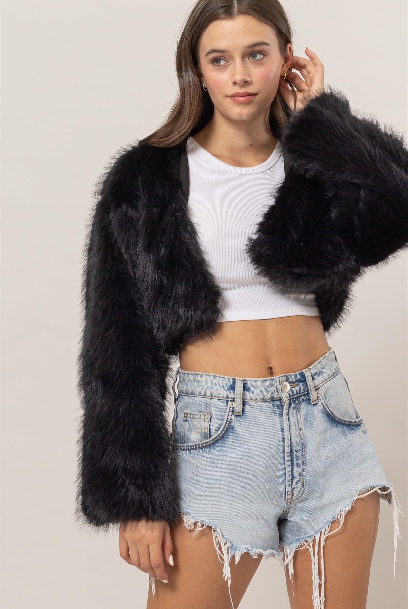 Nova Faux Fur Jacket-Jackets-Vixen Collection, Day Spa and Women's Boutique Located in Seattle, Washington