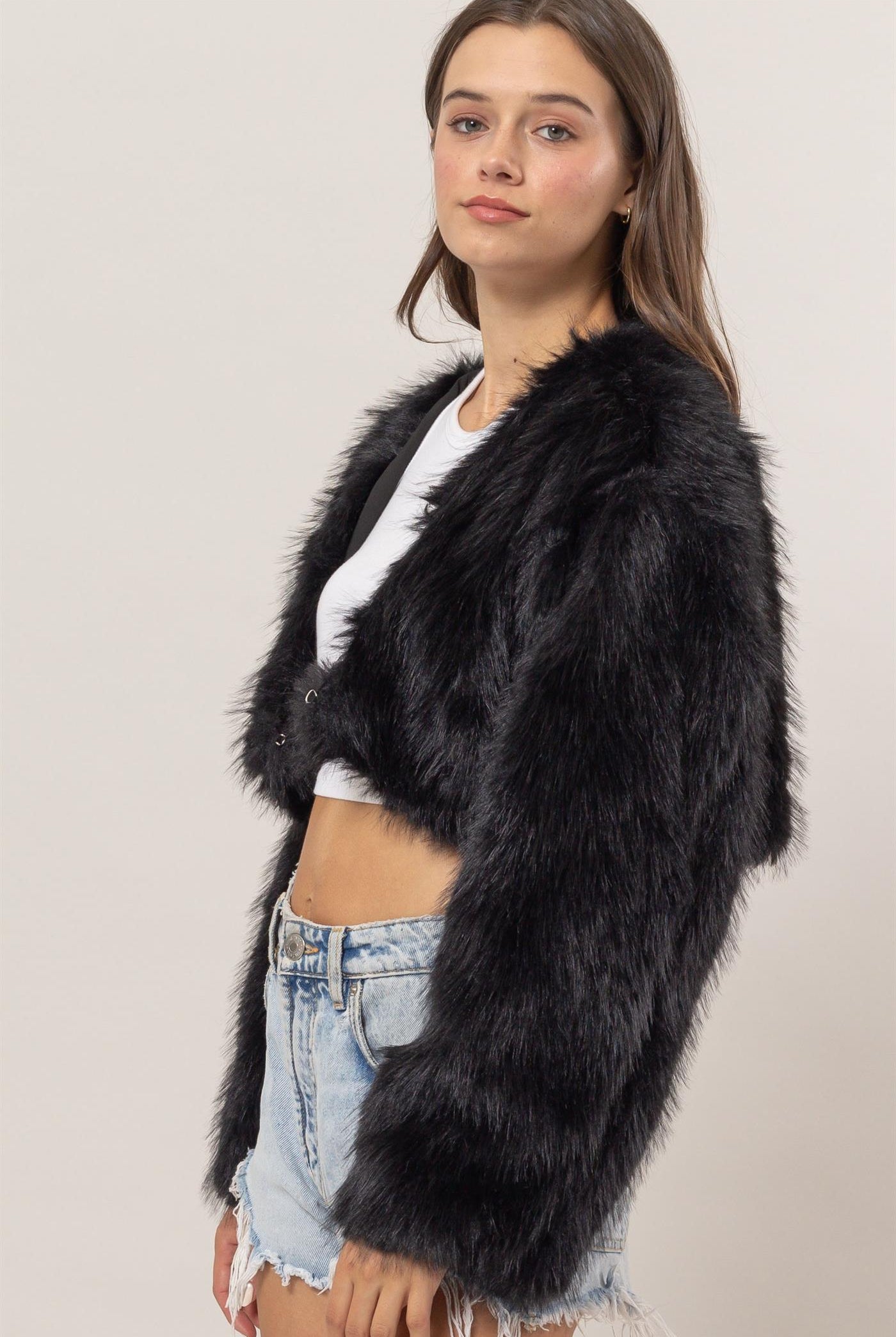 Nova Faux Fur Jacket-Jackets-Vixen Collection, Day Spa and Women's Boutique Located in Seattle, Washington
