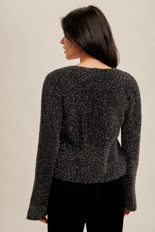 Sweet Nothing Eyelash Cardigan-Sweaters-Vixen Collection, Day Spa and Women's Boutique Located in Seattle, Washington