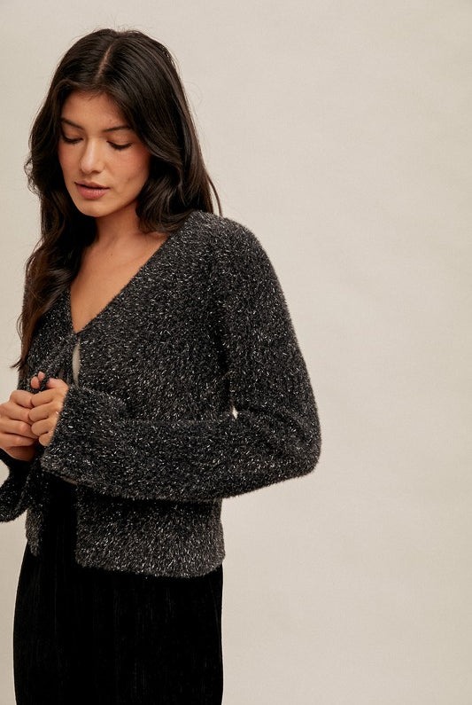 Sweet Nothing Eyelash Cardigan-Sweaters-Vixen Collection, Day Spa and Women's Boutique Located in Seattle, Washington