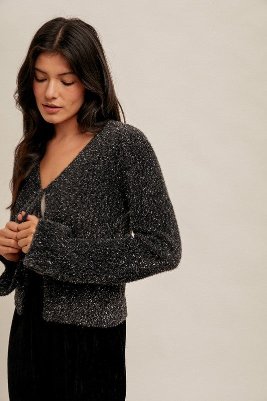 Sweet Nothing Eyelash Cardigan-Sweaters-Vixen Collection, Day Spa and Women's Boutique Located in Seattle, Washington