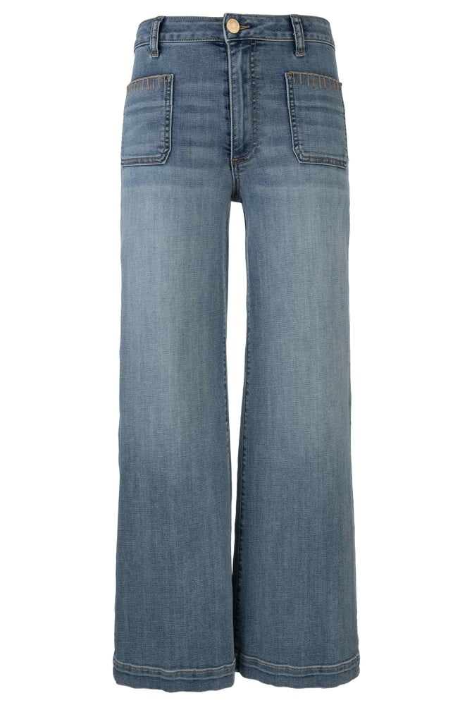 KUT Meg High Rise Wide Leg Patch Pockets Jeans-Denim-Vixen Collection, Day Spa and Women's Boutique Located in Seattle, Washington