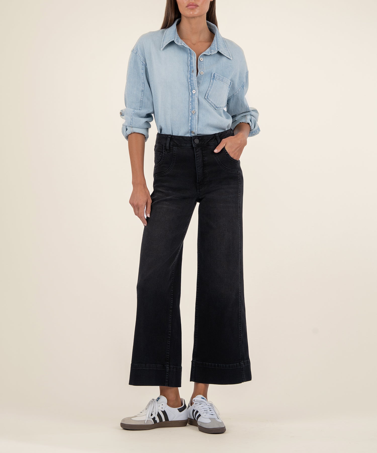 KUT: Meg High Rise Double Front Pocket -Glittering