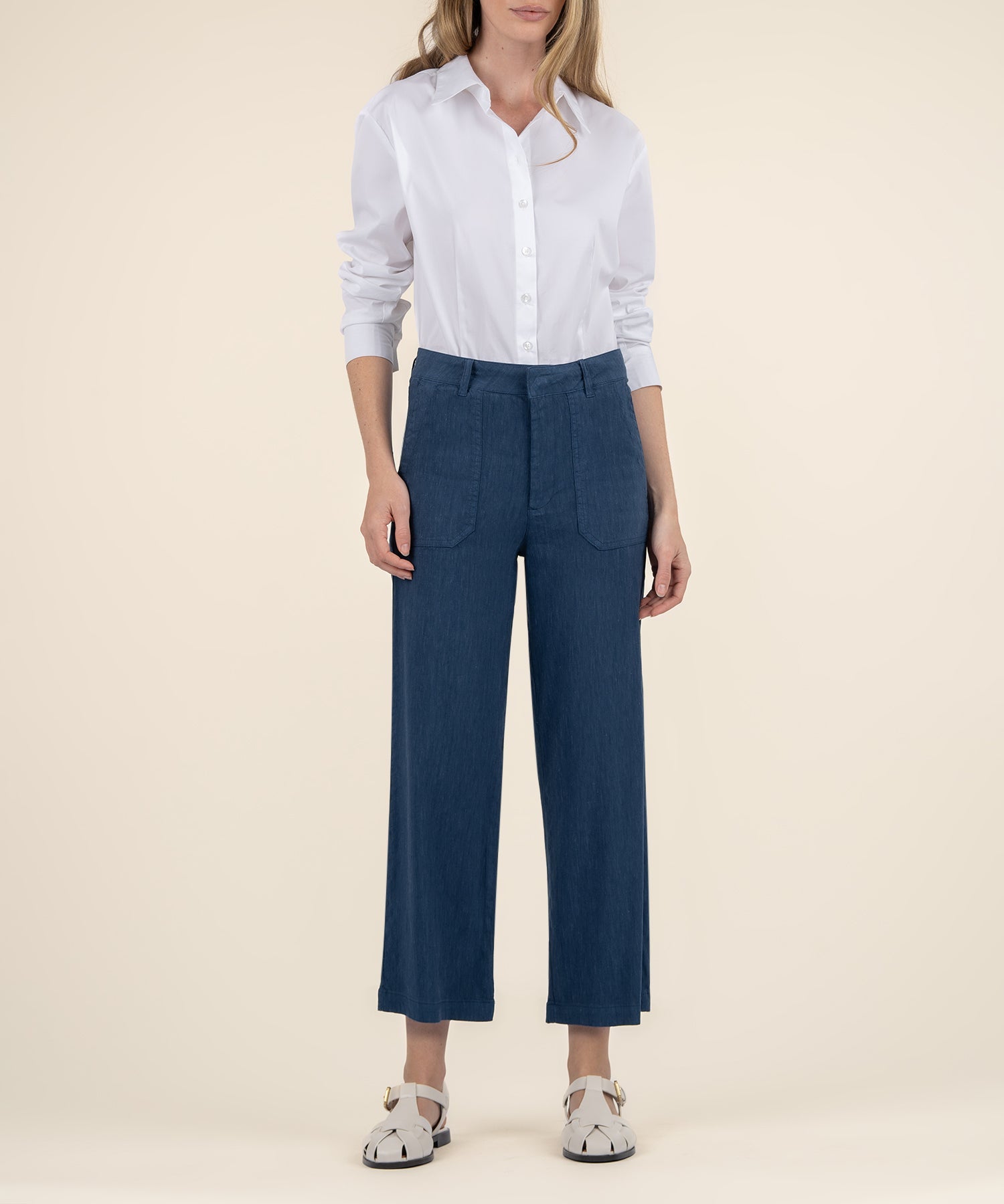 KUT Topaz Linen Wide Leg Pants-Pants-Vixen Collection, Day Spa and Women's Boutique Located in Seattle, Washington