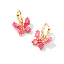 Bianca Butterfly Huggie Earrings-Earrings-Vixen Collection, Day Spa and Women's Boutique Located in Seattle, Washington