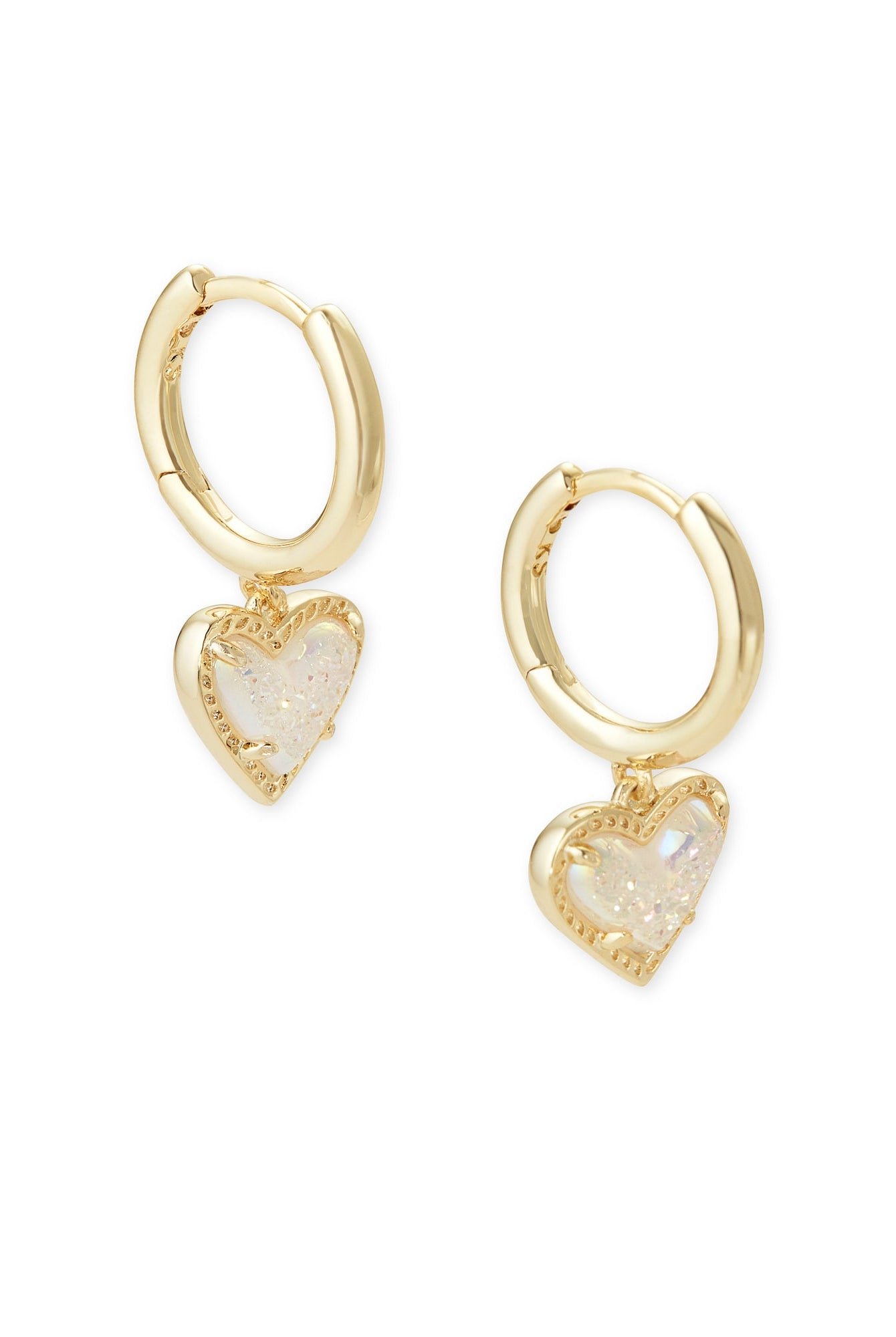 Ari Heart Huggie Earrings-Earrings-Vixen Collection, Day Spa and Women's Boutique Located in Seattle, Washington