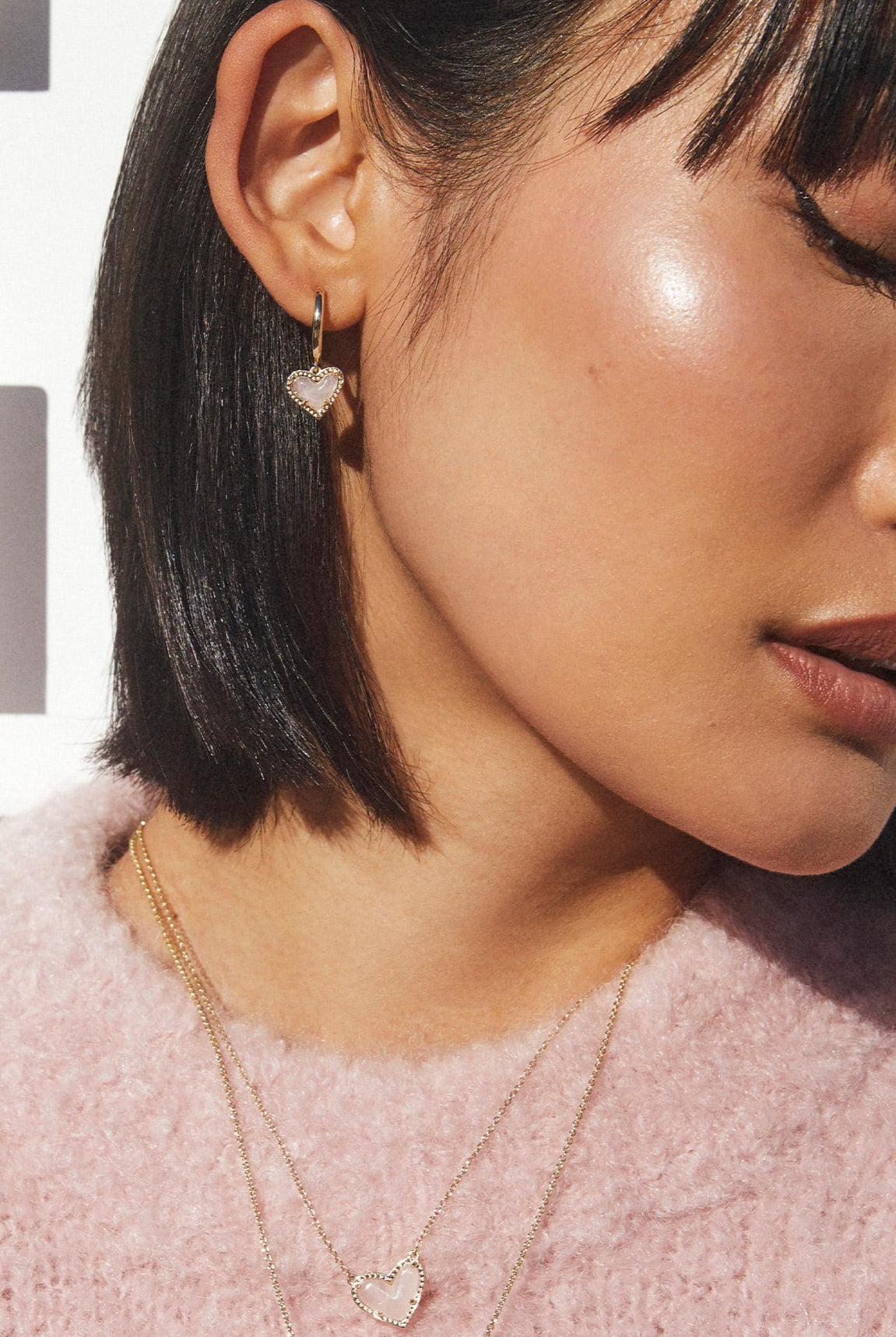 Ari Heart Huggie Earrings-Earrings-Vixen Collection, Day Spa and Women's Boutique Located in Seattle, Washington
