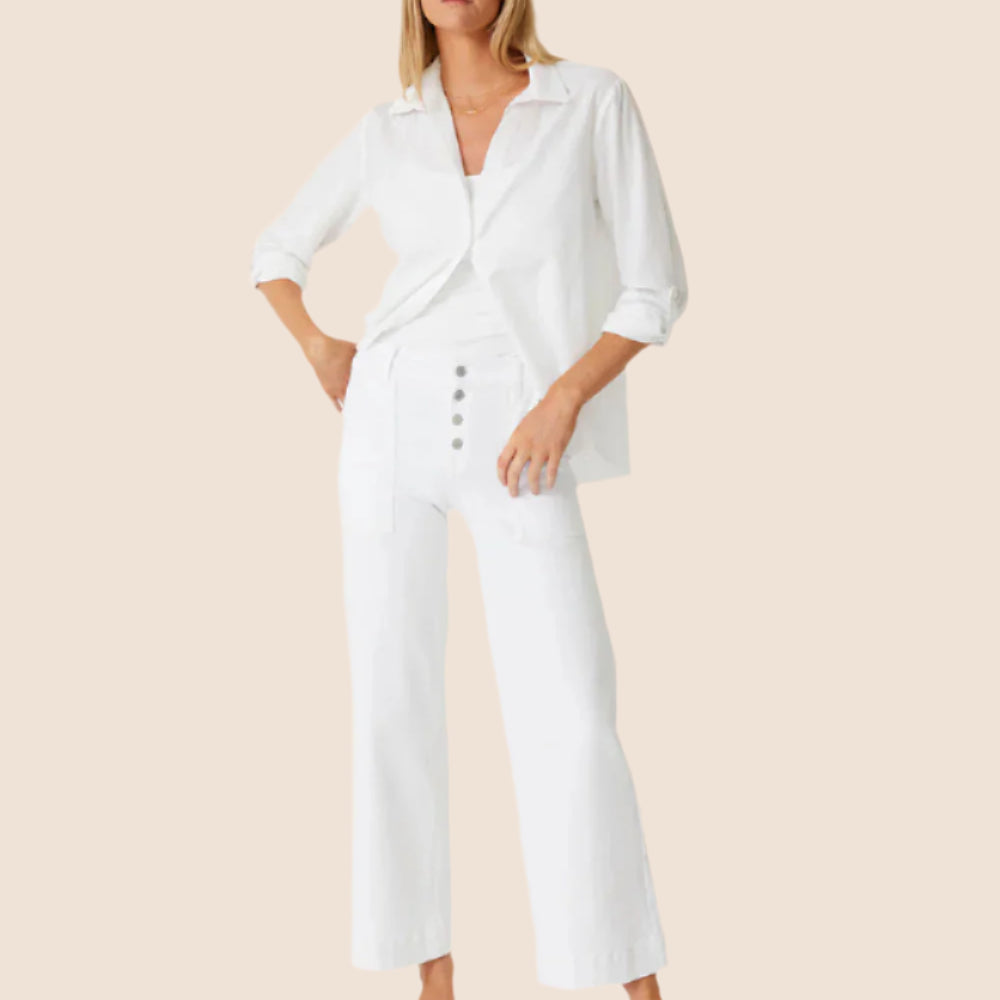 Camille Exposed Button Wide Leg-Pants-Vixen Collection, Day Spa and Women's Boutique Located in Seattle, Washington
