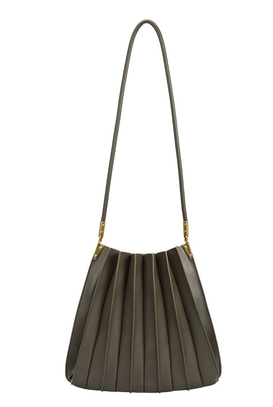 Carrie Pleated Vegan Shoulder Bag-Bags + Wallets-Vixen Collection, Day Spa and Women's Boutique Located in Seattle, Washington