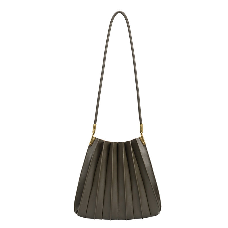 Carrie Pleated Vegan Shoulder Bag-Bags + Wallets-Vixen Collection, Day Spa and Women's Boutique Located in Seattle, Washington