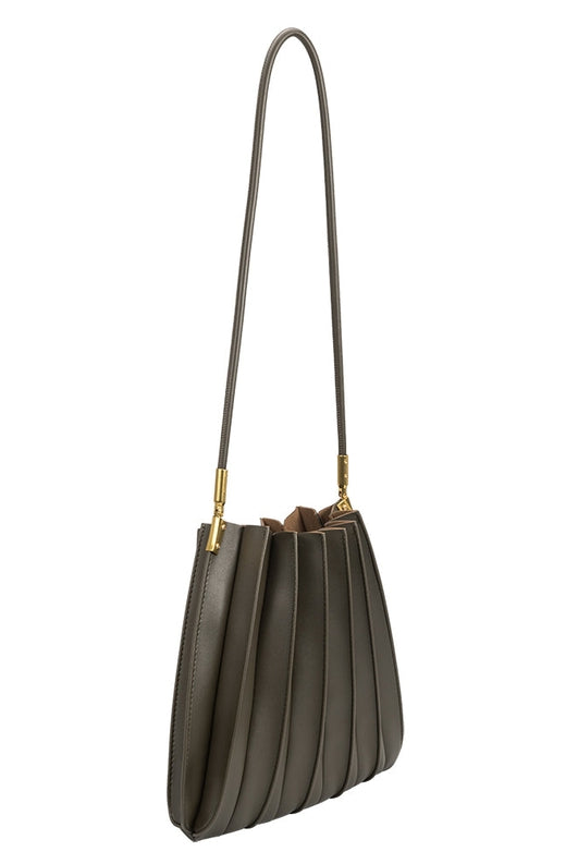 Carrie Pleated Vegan Shoulder Bag-Bags + Wallets-Vixen Collection, Day Spa and Women's Boutique Located in Seattle, Washington
