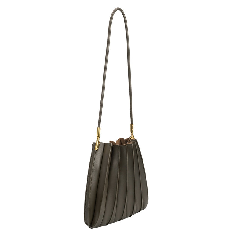 Carrie Pleated Vegan Shoulder Bag-Bags + Wallets-Vixen Collection, Day Spa and Women's Boutique Located in Seattle, Washington
