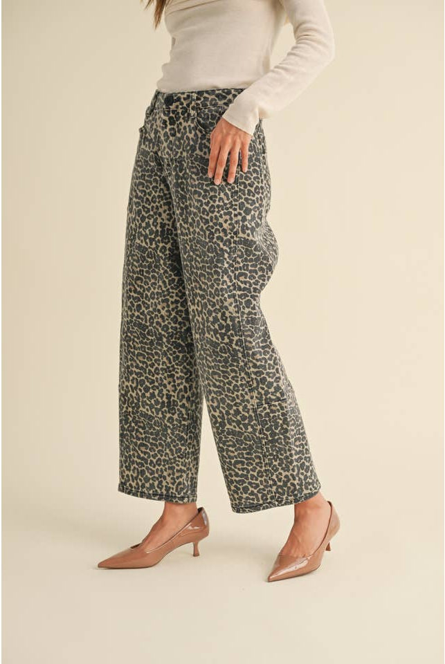 Animal Instinct Barrel Pants-Pants-Vixen Collection, Day Spa and Women's Boutique Located in Seattle, Washington