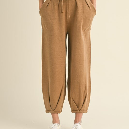 Drawstring Knit Lounge Pants-Pants-Vixen Collection, Day Spa and Women's Boutique Located in Seattle, Washington