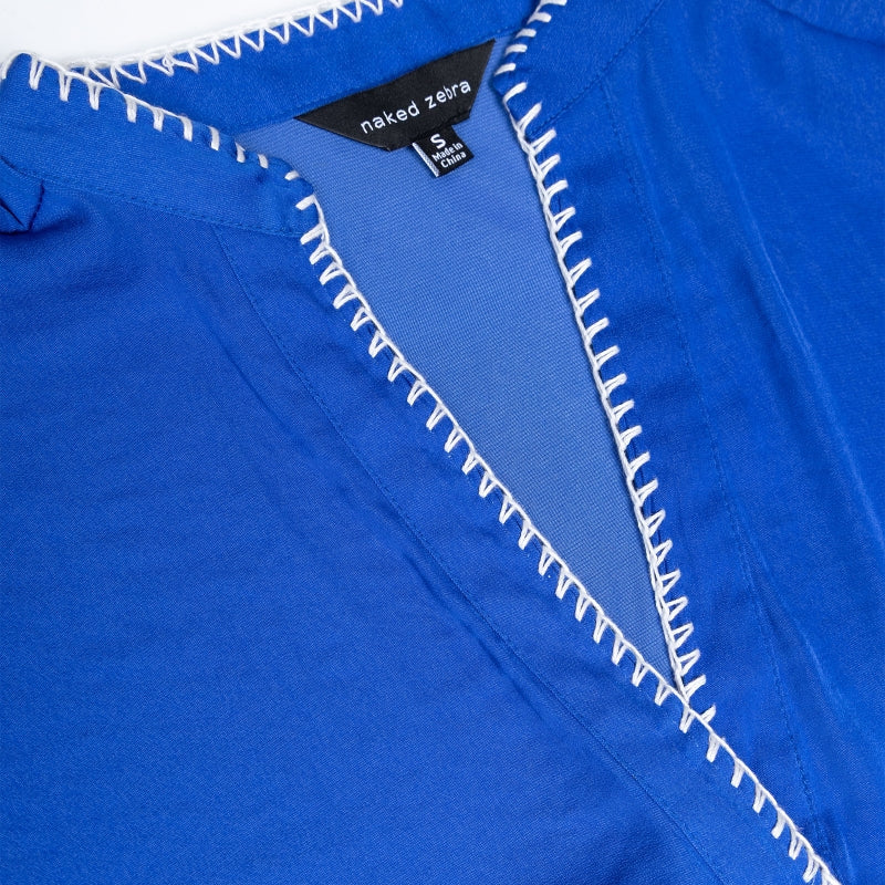 Margaux Stitch Blouse-Short Sleeves-Vixen Collection, Day Spa and Women's Boutique Located in Seattle, Washington