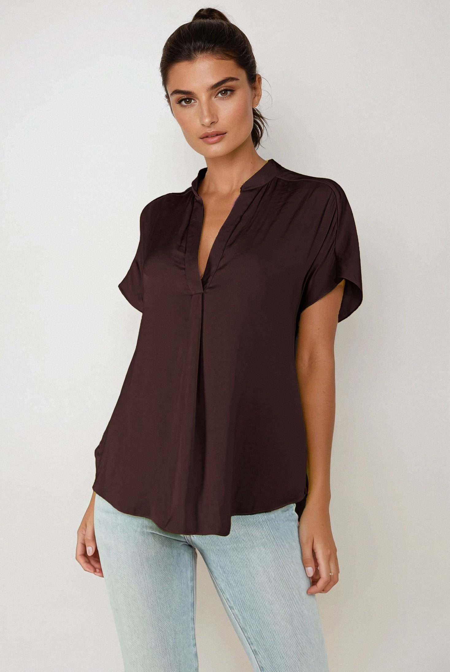 Mindy Top Naturals-Short Sleeves-Vixen Collection, Day Spa and Women's Boutique Located in Seattle, Washington