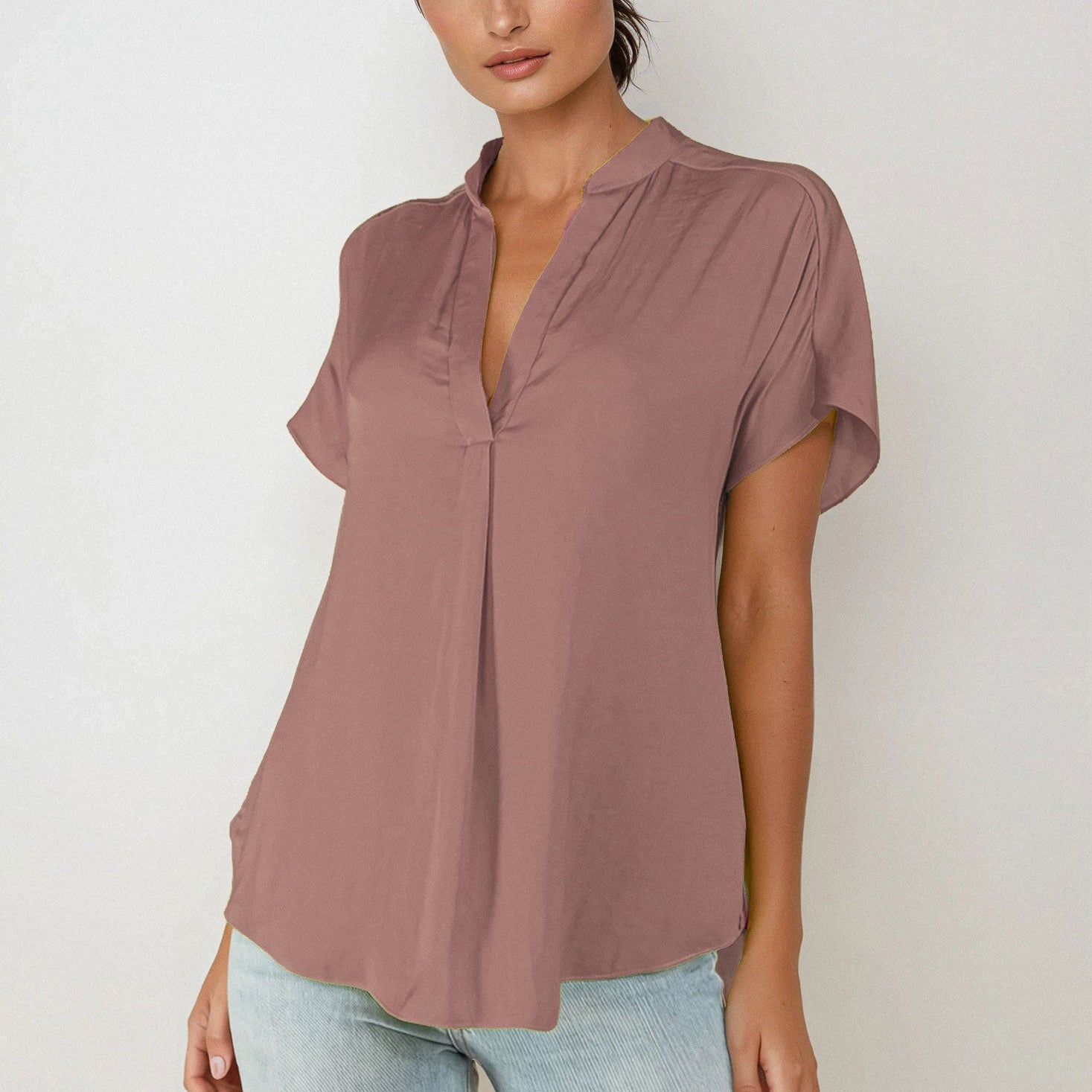 Mindy Top Naturals-Short Sleeves-Vixen Collection, Day Spa and Women's Boutique Located in Seattle, Washington