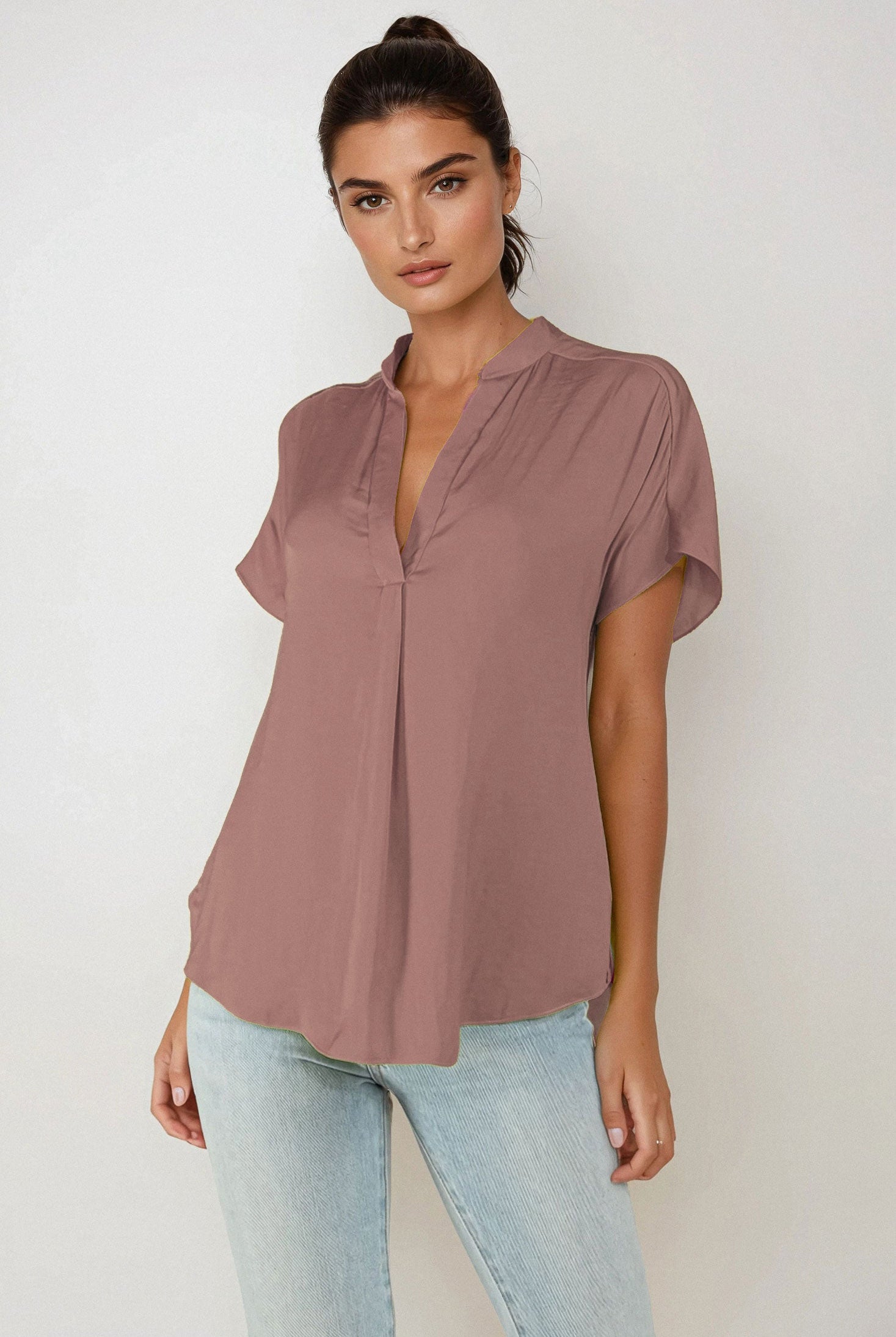 Mindy Top Naturals-Short Sleeves-Vixen Collection, Day Spa and Women's Boutique Located in Seattle, Washington