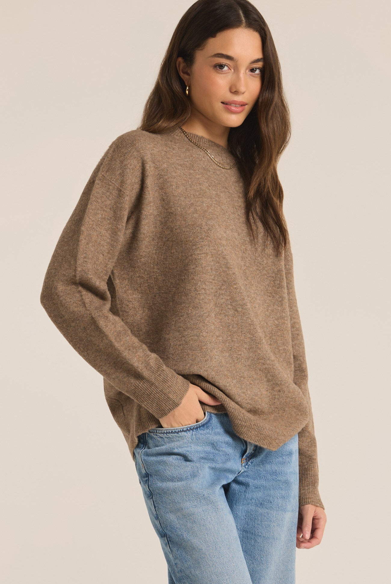Gia Crew Neck Sweater-Sweaters-Vixen Collection, Day Spa and Women's Boutique Located in Seattle, Washington