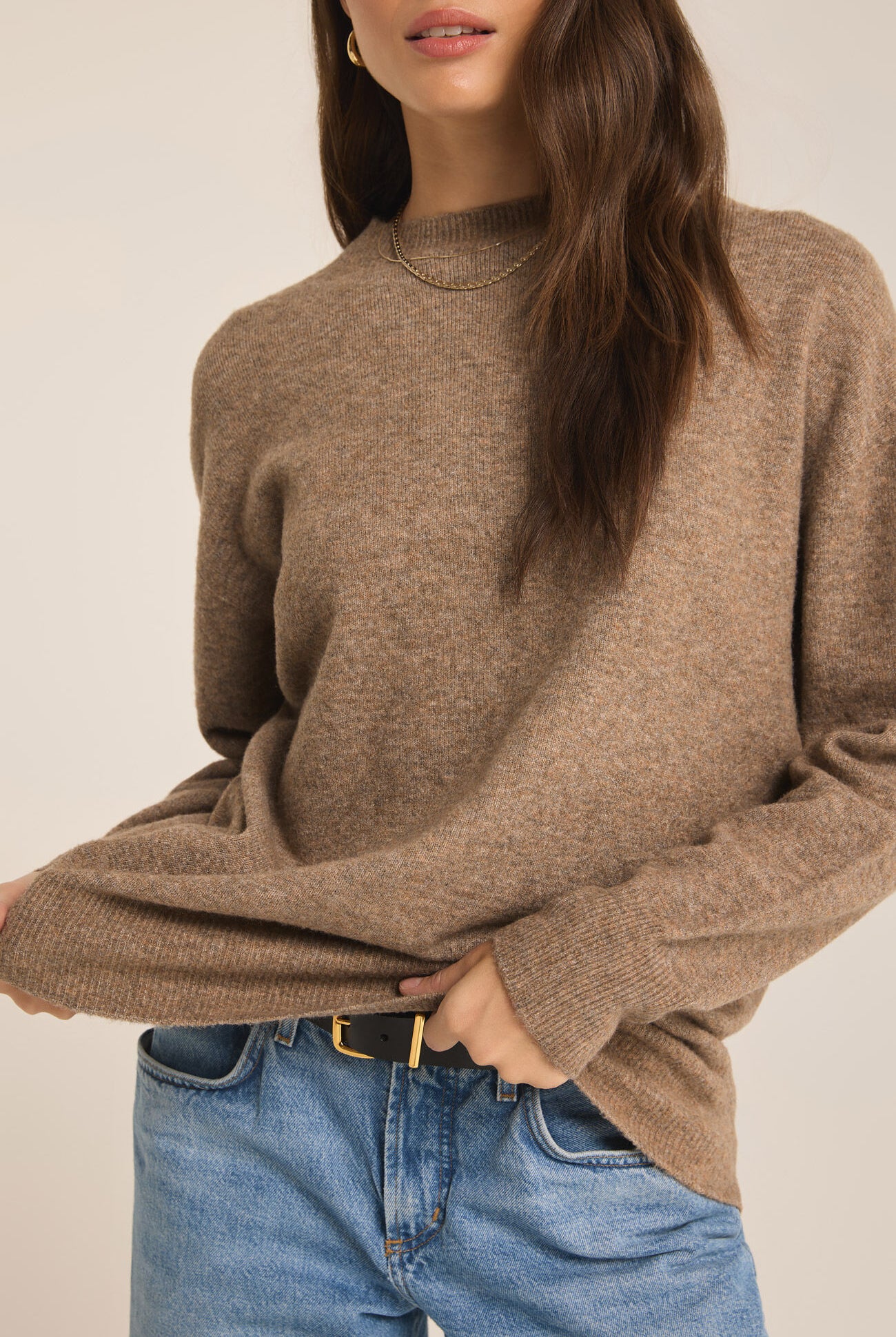 Gia Crew Neck Sweater-Sweaters-Vixen Collection, Day Spa and Women's Boutique Located in Seattle, Washington
