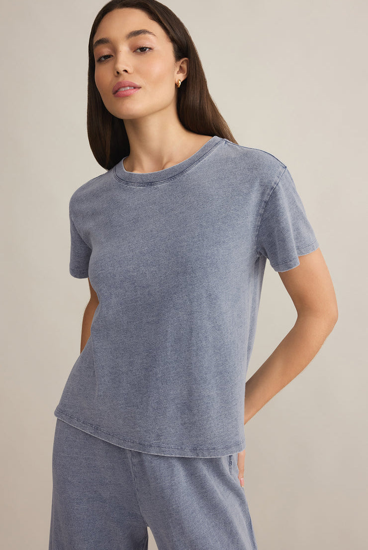 Go To Denim Tee-Short Sleeves-Vixen Collection, Day Spa and Women's Boutique Located in Seattle, Washington