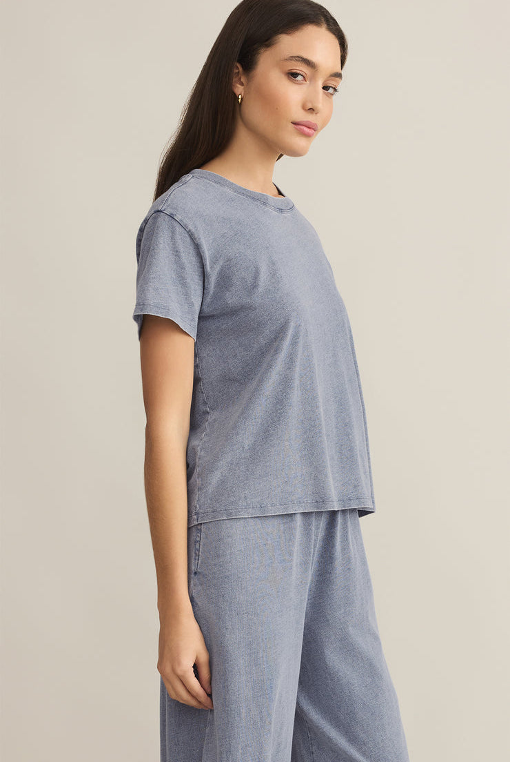Go To Denim Tee-Short Sleeves-Vixen Collection, Day Spa and Women's Boutique Located in Seattle, Washington