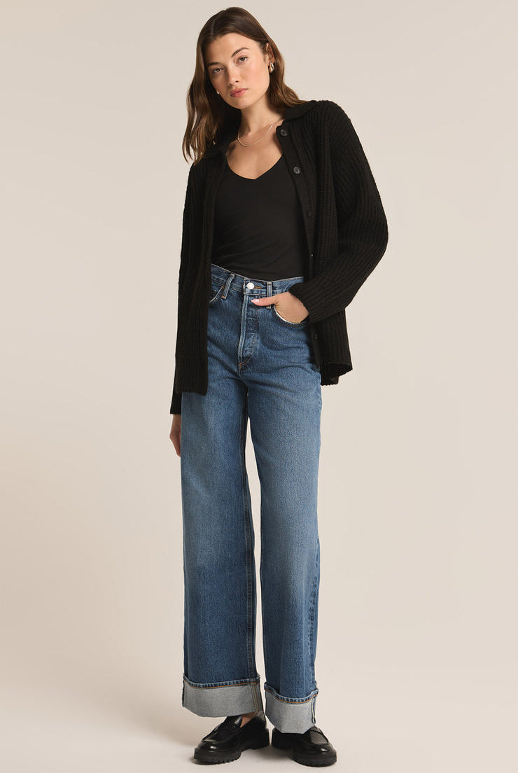 Lennie Button Up Sweater-Sweaters-Vixen Collection, Day Spa and Women's Boutique Located in Seattle, Washington