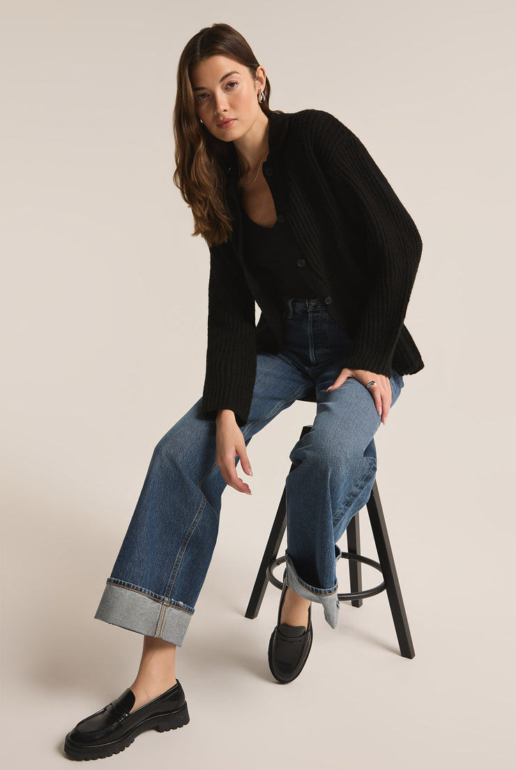 Lennie Button Up Sweater-Sweaters-Vixen Collection, Day Spa and Women's Boutique Located in Seattle, Washington