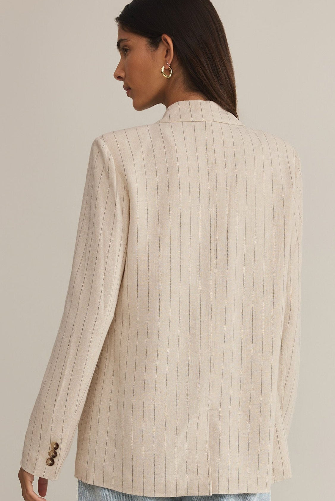 Livingston Pinstripe Blazer-Blazers-Vixen Collection, Day Spa and Women's Boutique Located in Seattle, Washington