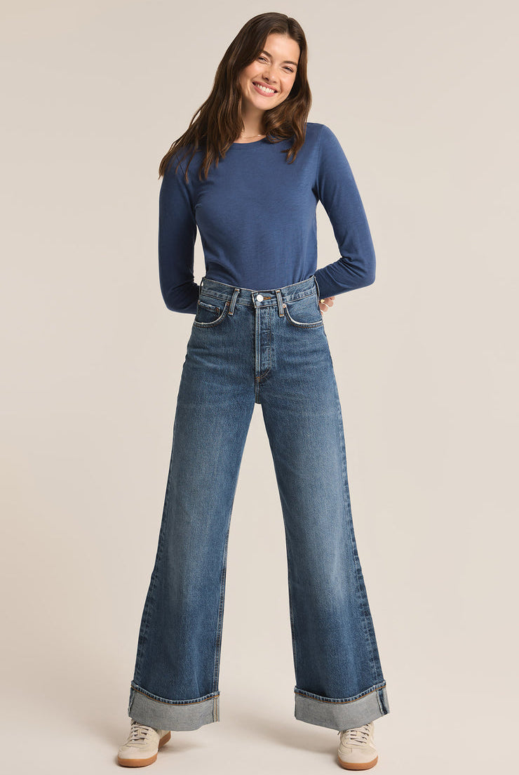 Modern Slub Long Sleeve Tee-Long Sleeves-Vixen Collection, Day Spa and Women's Boutique Located in Seattle, Washington