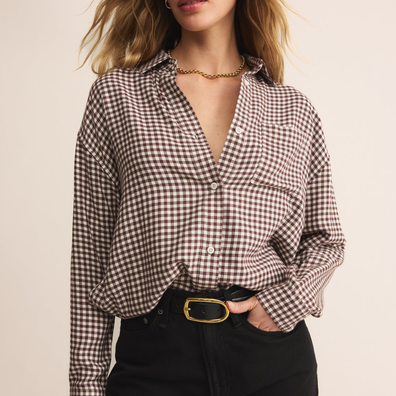 River Plaid Button Up-Long Sleeves-Vixen Collection, Day Spa and Women's Boutique Located in Seattle, Washington